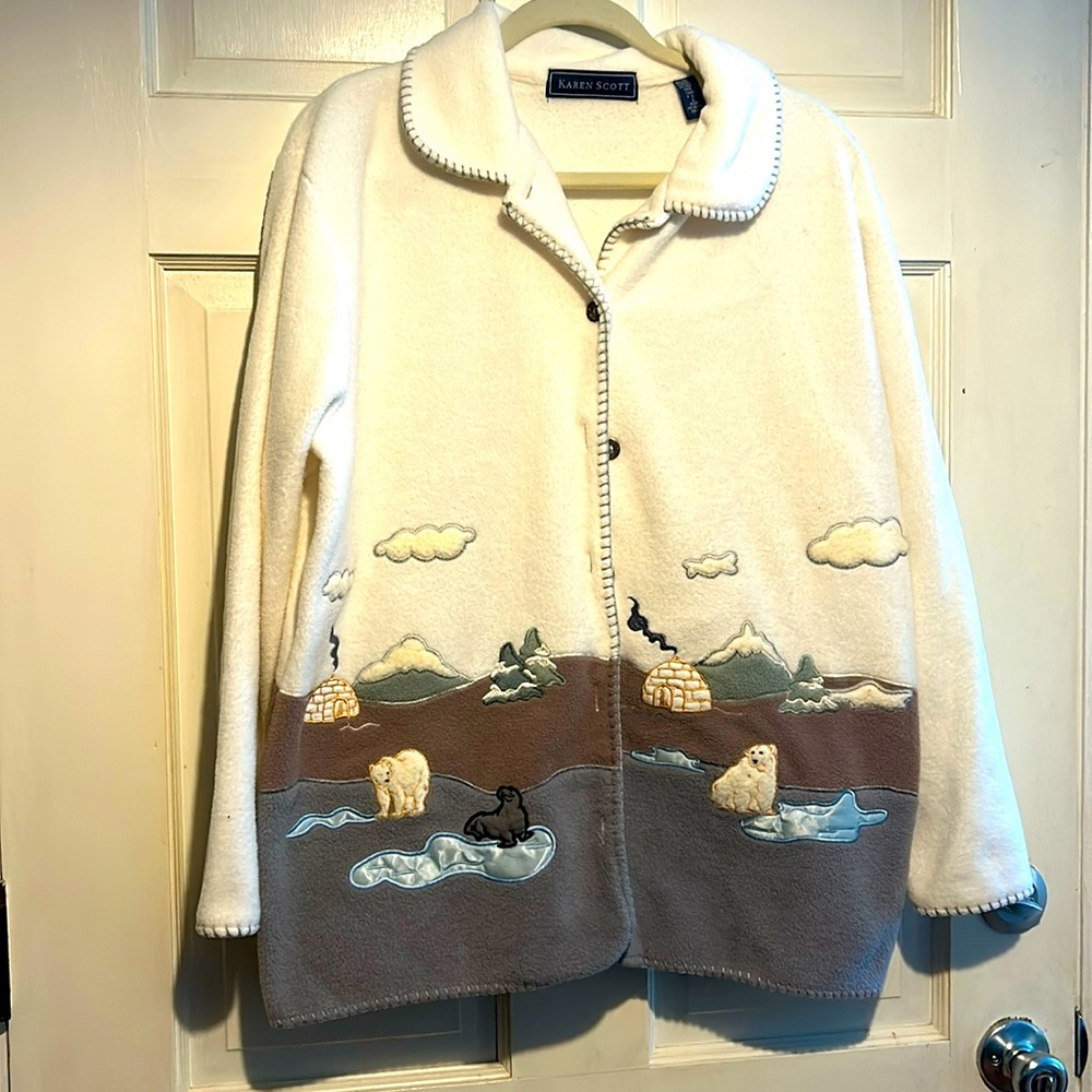 Button Down Fleece Jacket - image 1